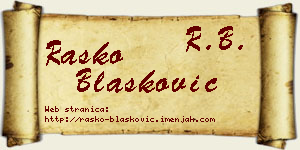Raško Blašković vizit kartica